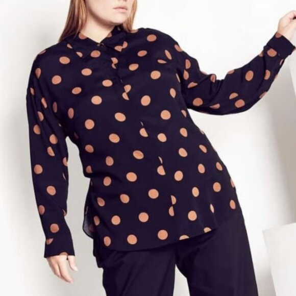 NWT Refinity polka dot blouse - Picture 1 of 3